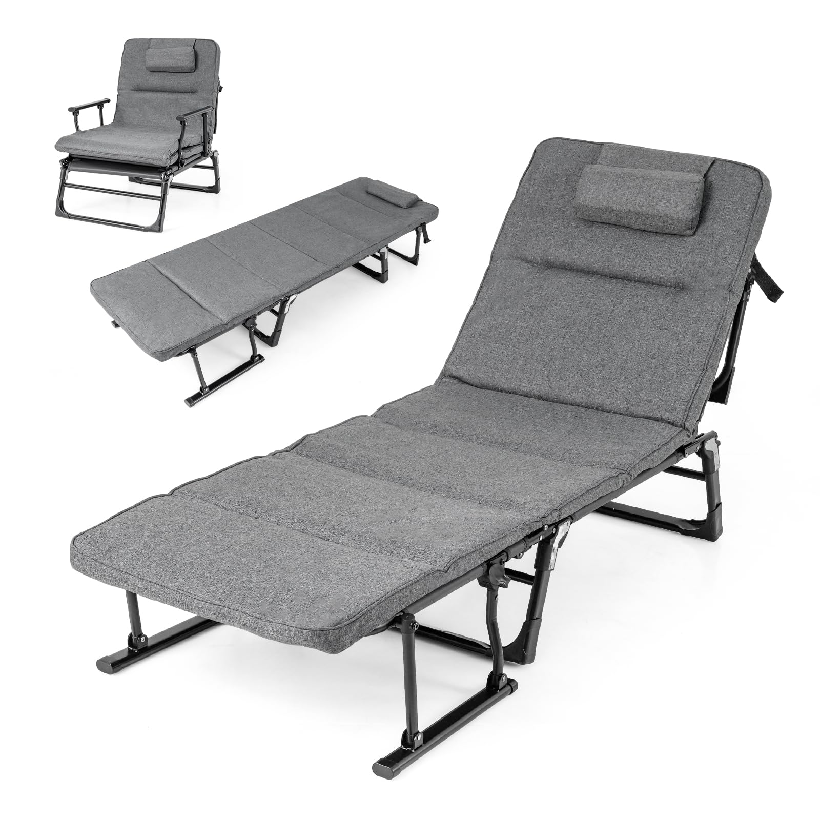 Tangkula 3 in 1 Convertible Lounge Chair Outdoor with Cushion - Product image 1