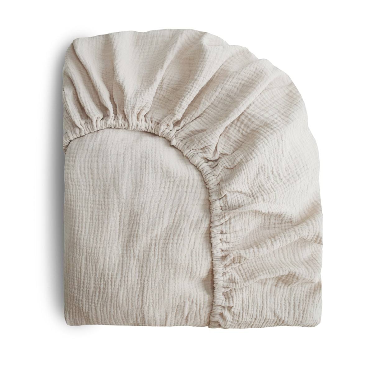 Mushie Extra Soft Muslin Crib Sheet (Fog) - Product image 1