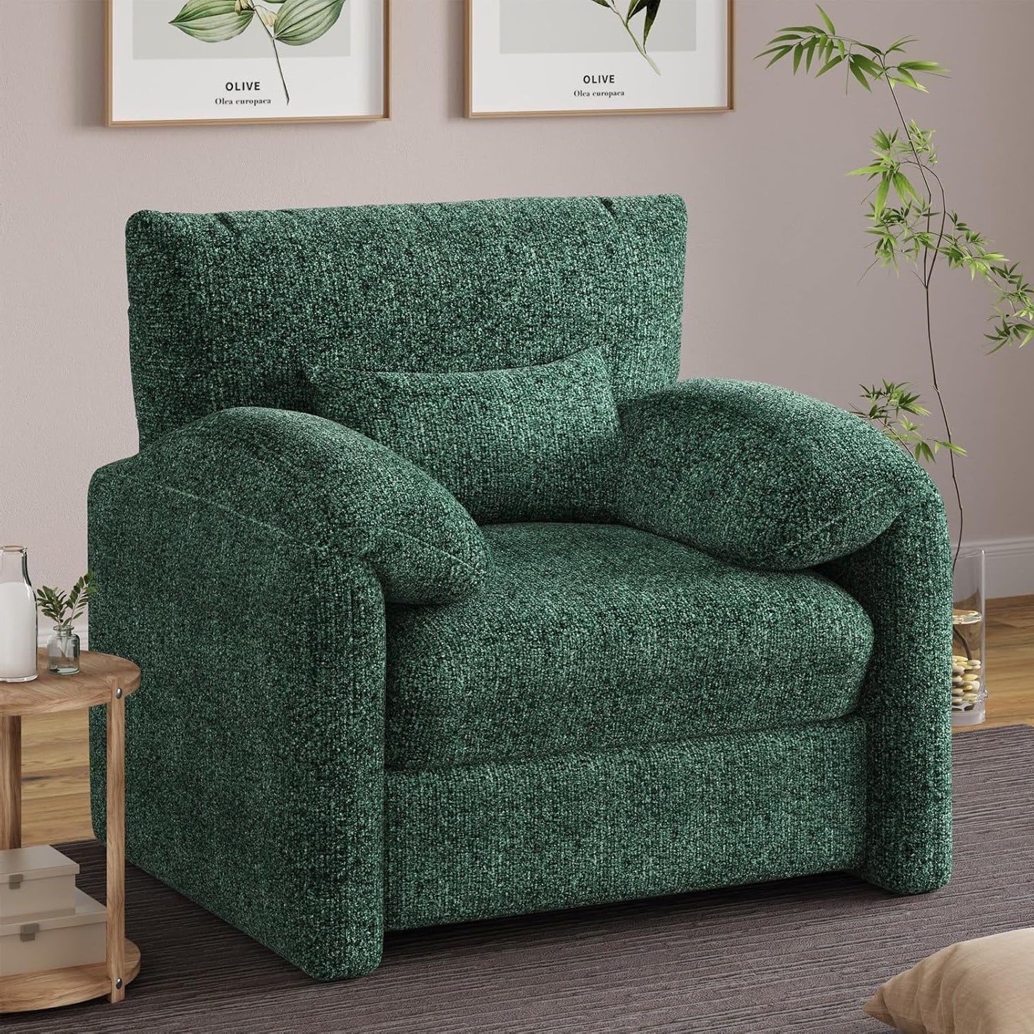 AECOJOY Oversized Armchair, Chenille Mid Century Accent Chair, Comfy Upholstered Single Sofa - Product image 18