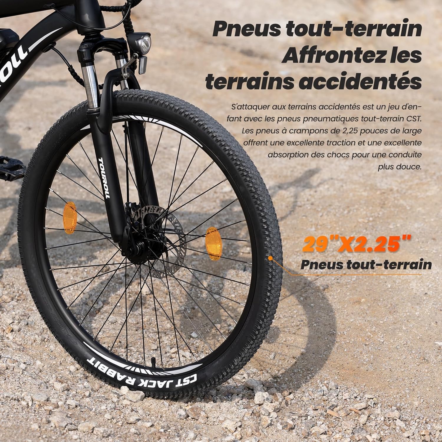 Touroll U1 Electric Bike, 26"/29" Electric Mountain Bike for Adults, 250 W Electric Mountain Bike, 13AH Removable Battery, Range 65 km, 21 Speed E-Bike