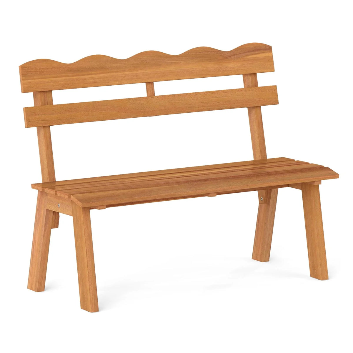 Tangkula 2 Person Patio Garden Bench with Waved Backrest and Slatted Seat - Product image 1