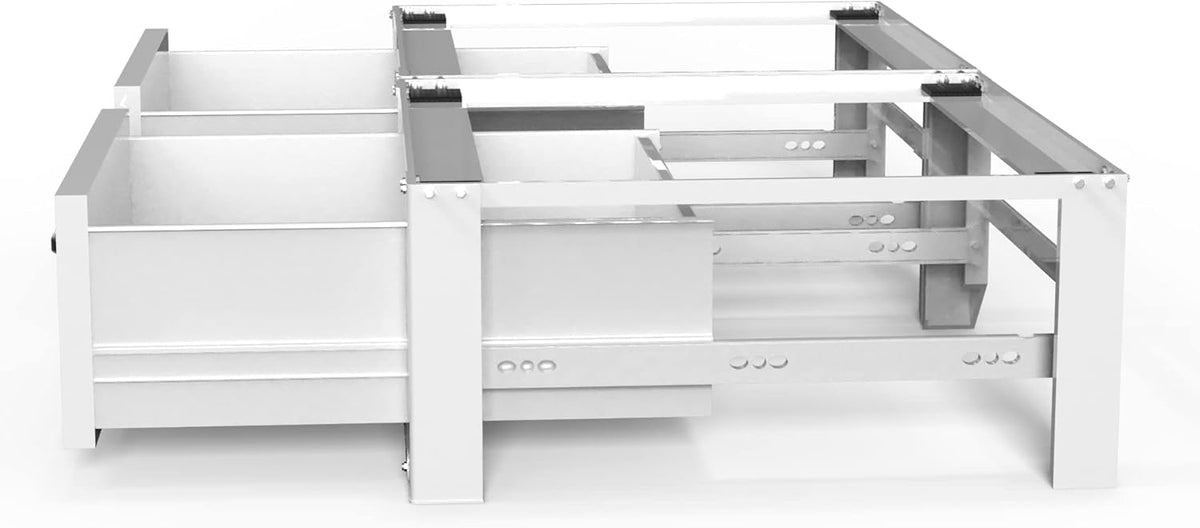 Vonia raised washing machine - Washing machine stand with integrated drawer - Double - White