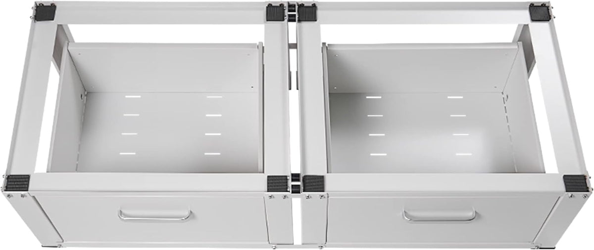 Vonia raised washing machine - Washing machine stand with integrated drawer - Double - White