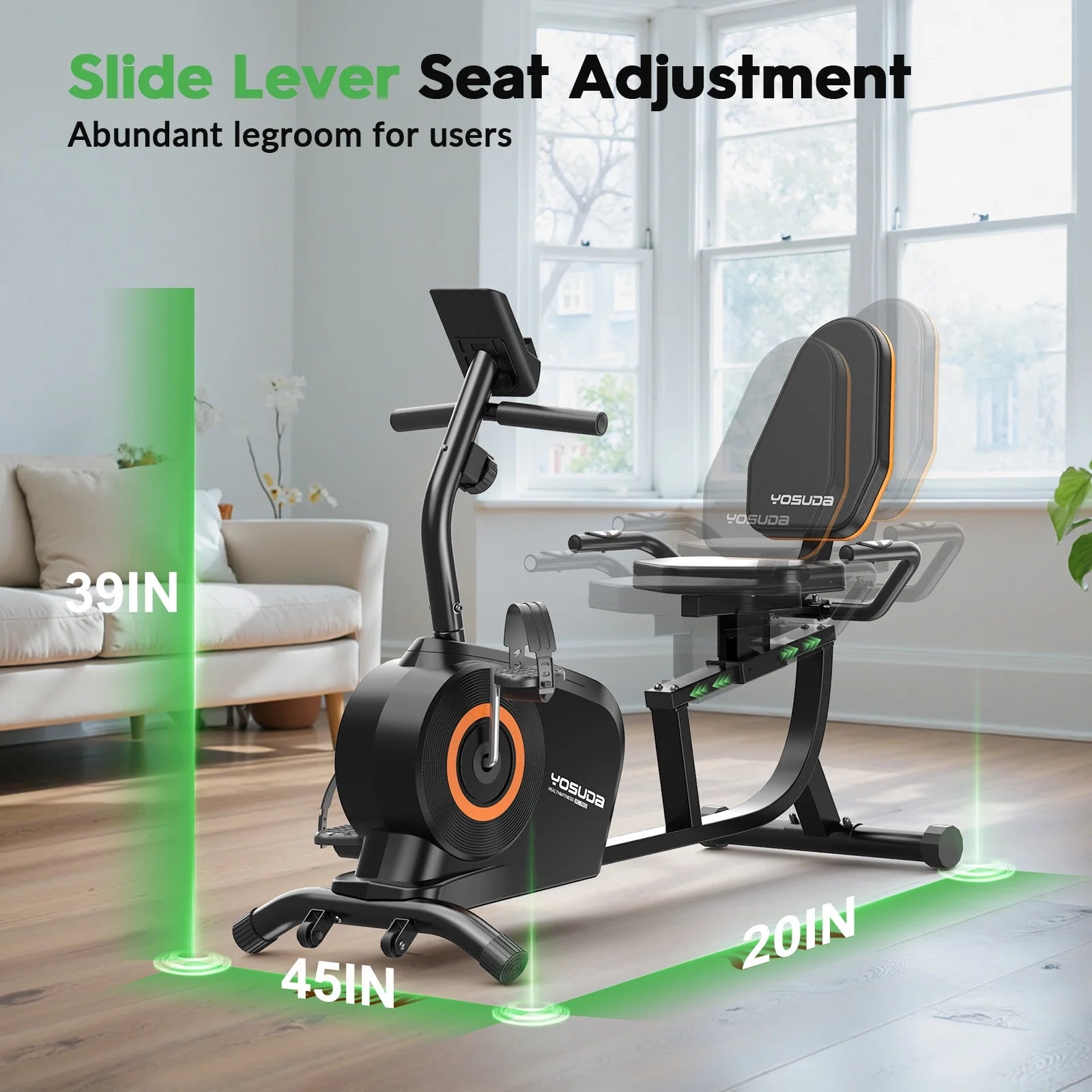 Yosuda Recumbent Exercise Bike for Senior for Home with 350 lb Capacity - Product image 10