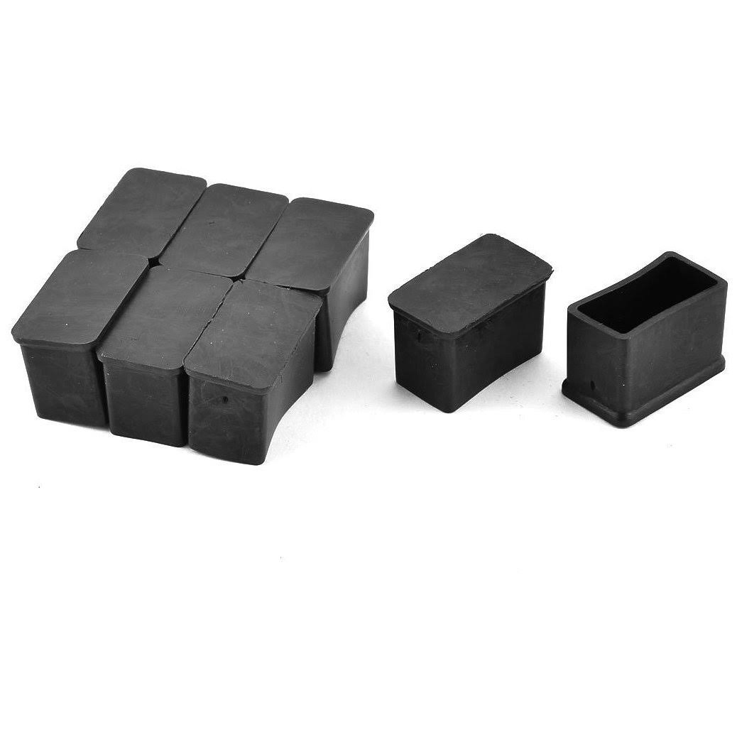Antrader Rectangle Shaped Furniture Rubber Felt Pads Table Chair Leg Foot End Caps Covers Protectors Black - Product image 1