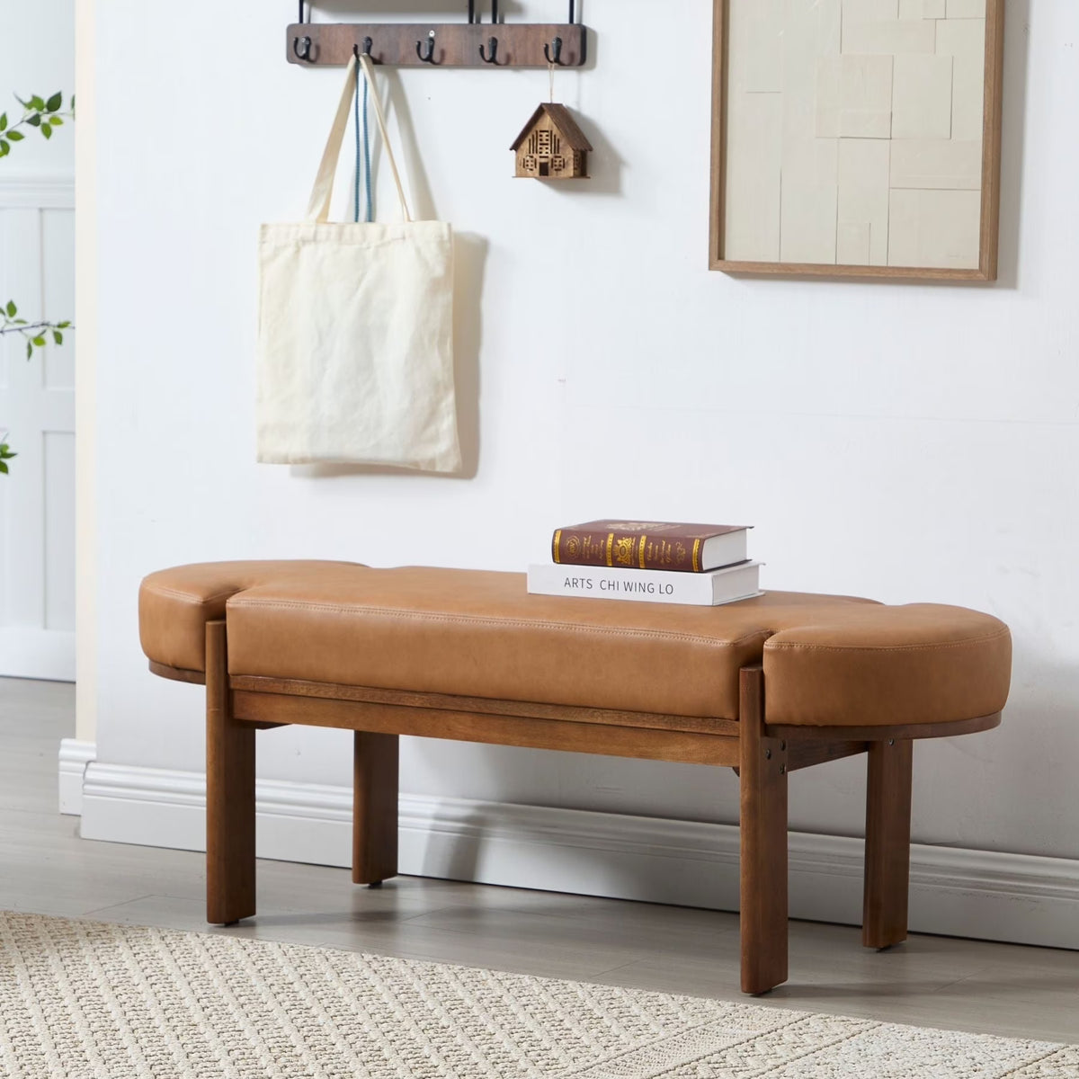 Dayalane 51" Modern Upholstered Bedroom Bench, Linen End of Bed Bench with Wooden Legs for Living Room - Product image 3