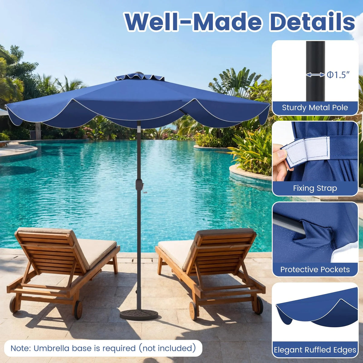 Tangkula 9 FT Patio Umbrella w/Crank Handle - Product image 9