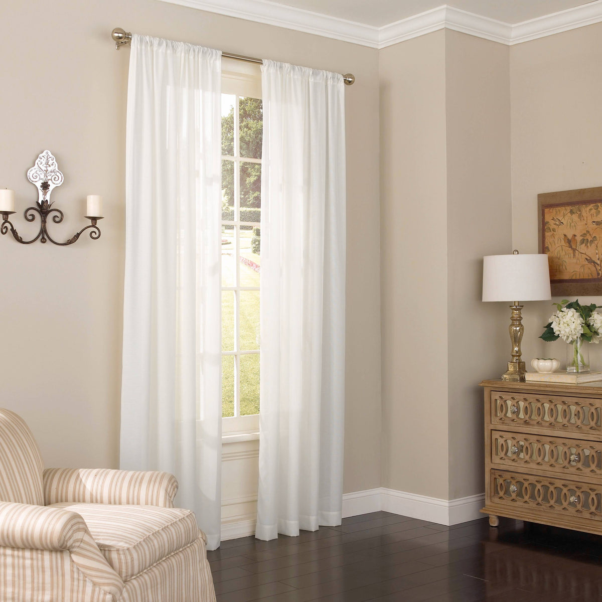 Eclipse White Chelsea UV Light Filtering Window Sheer Curtain - Product image 1