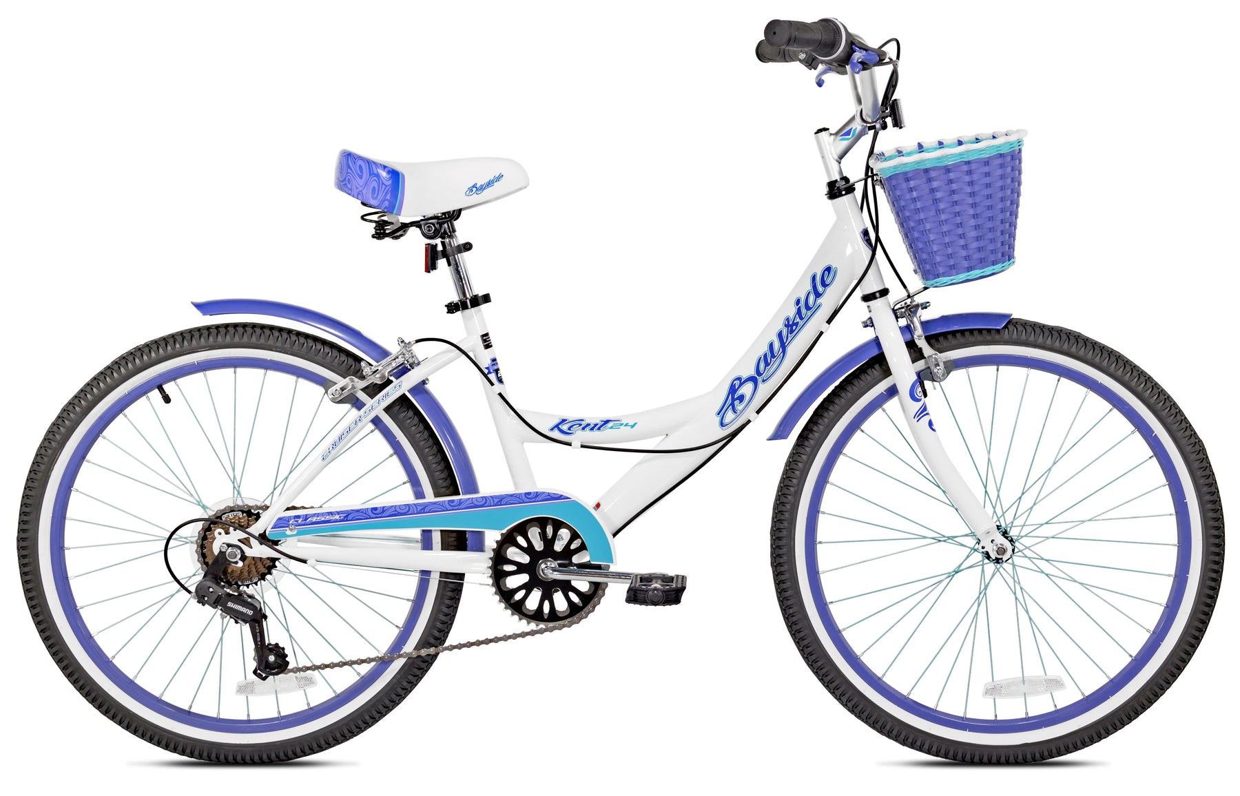 Kent 24" Bayside Multi - Speed Girl'S Bike, White/Purple - Product image 1
