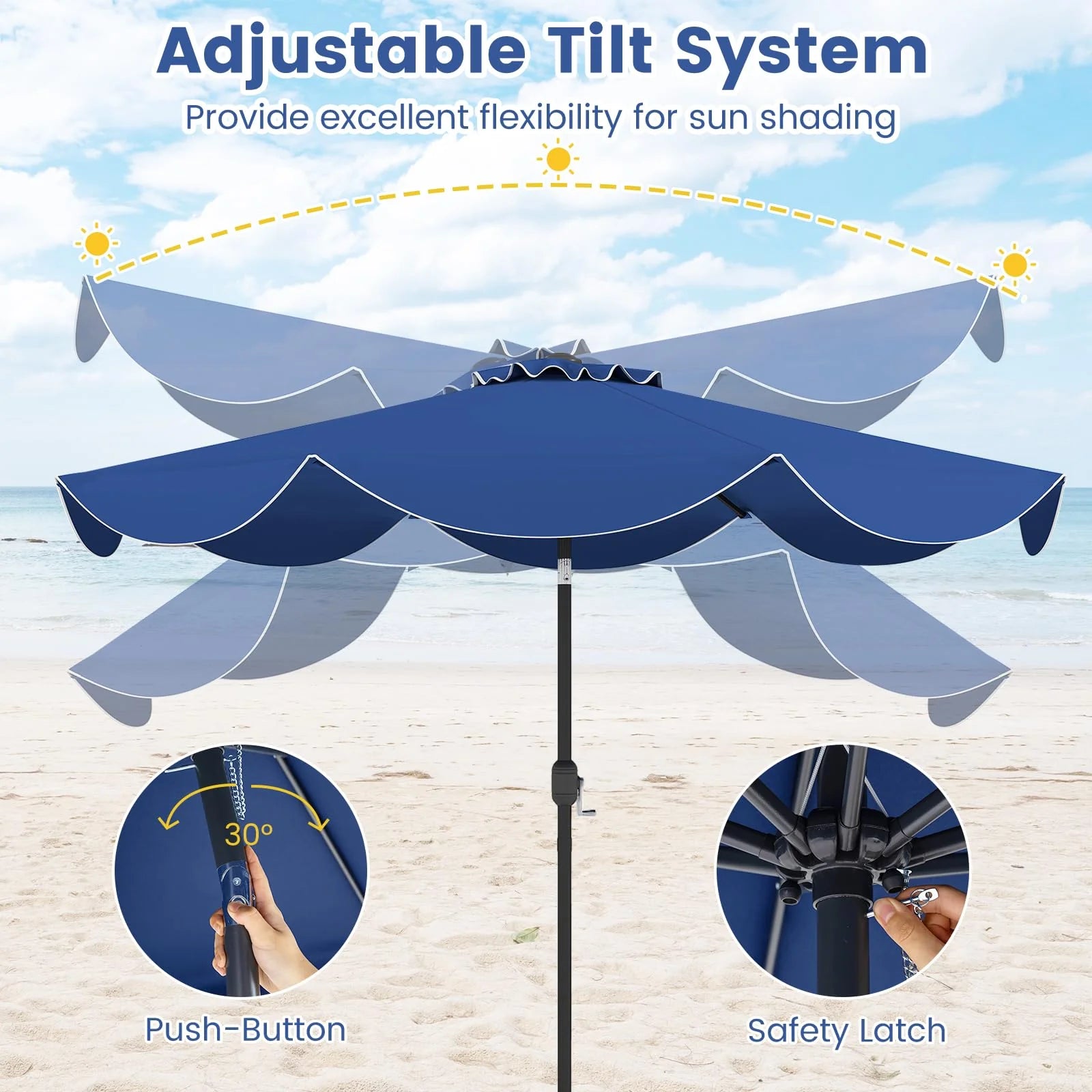 Tangkula 9 FT Patio Umbrella w/Crank Handle - Product image 5