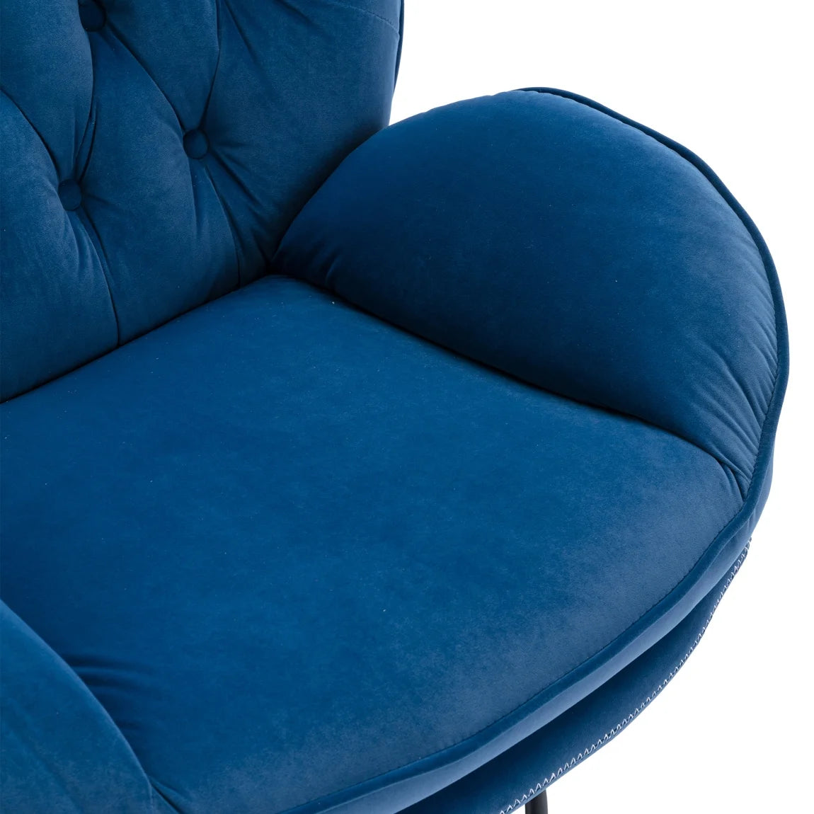 Velvet Swivel Accent Chair with Ottoman, Modern Chaise Lounge Chair with Metal Frame and Footstool - Product image 10