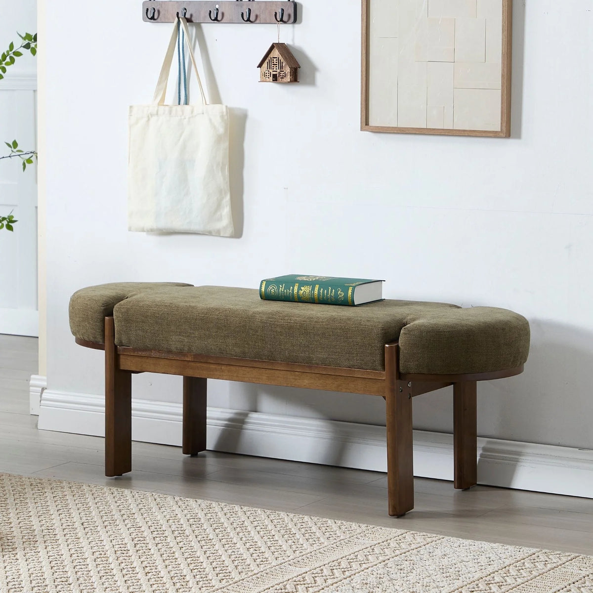 Dayalane 51" Modern Upholstered Bedroom Bench, Linen End of Bed Bench with Wooden Legs for Living Room - Product image 23