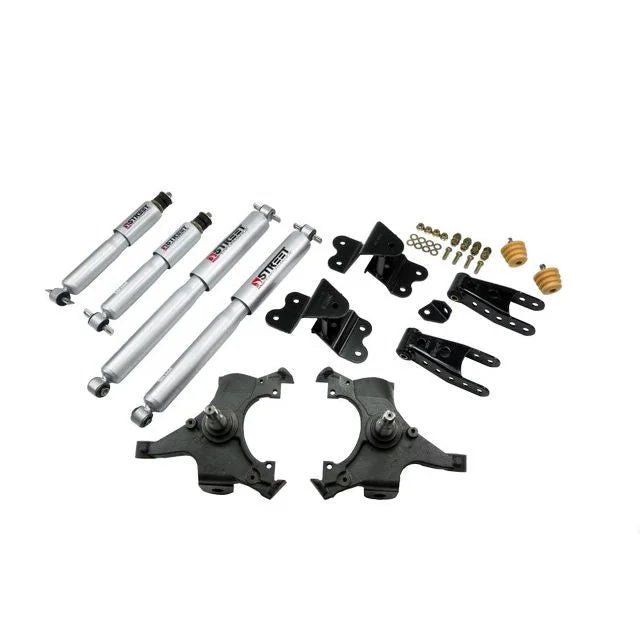 BELLTECH 685SP LOWERING KITS Front And Rear Complete Kit W/ Street Performance Shocks 1992-1998 Chevrolet Silverado/Sierra C1500 (Std Cab ext 454 SS) 2 in. F/4 in. R drop W/ Street Performance Shocks