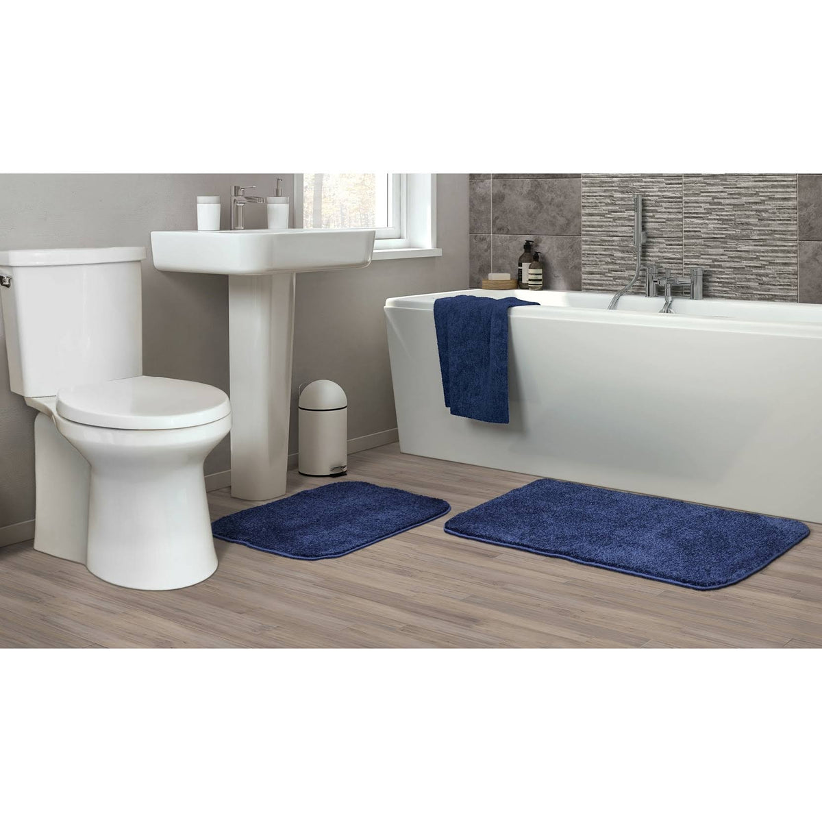 Garland Rug Gramercy 2 Piece Washable Bathroom Rug Set Navy - Product image 1