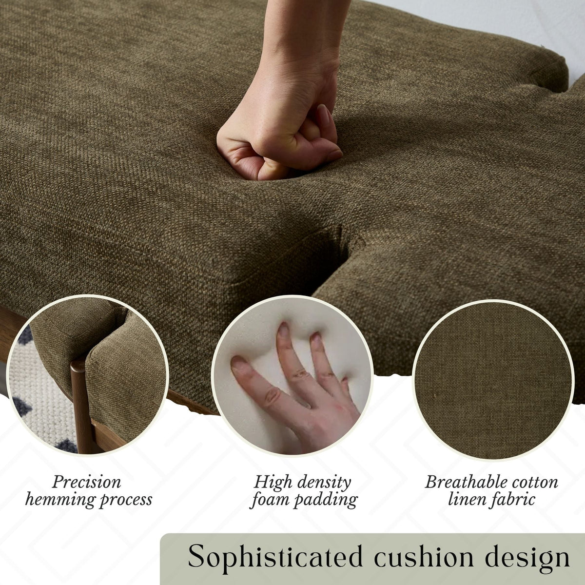 Dayalane 51" Modern Upholstered Bedroom Bench, Linen End of Bed Bench with Wooden Legs for Living Room - Product image 21
