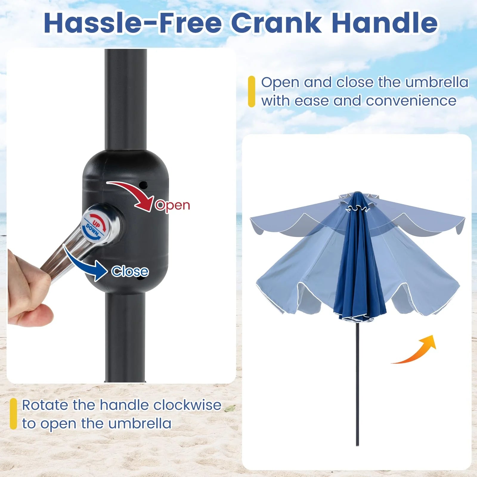 Tangkula 9 FT Patio Umbrella w/Crank Handle - Product image 8