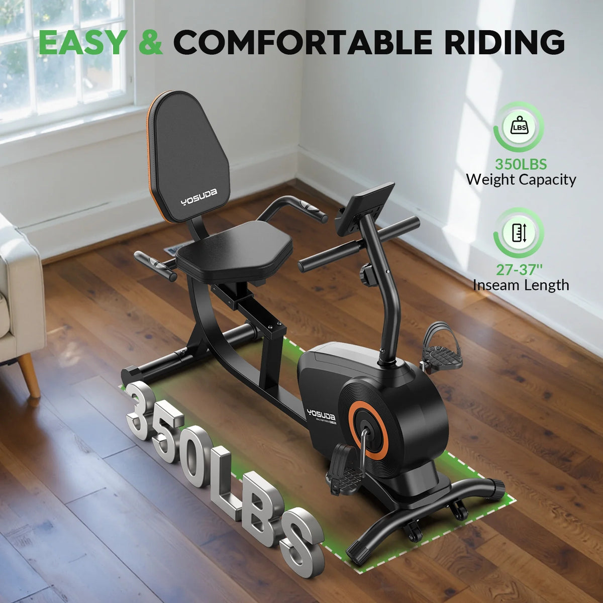 Yosuda Recumbent Exercise Bike for Senior for Home with 350 lb Capacity - Product image 12