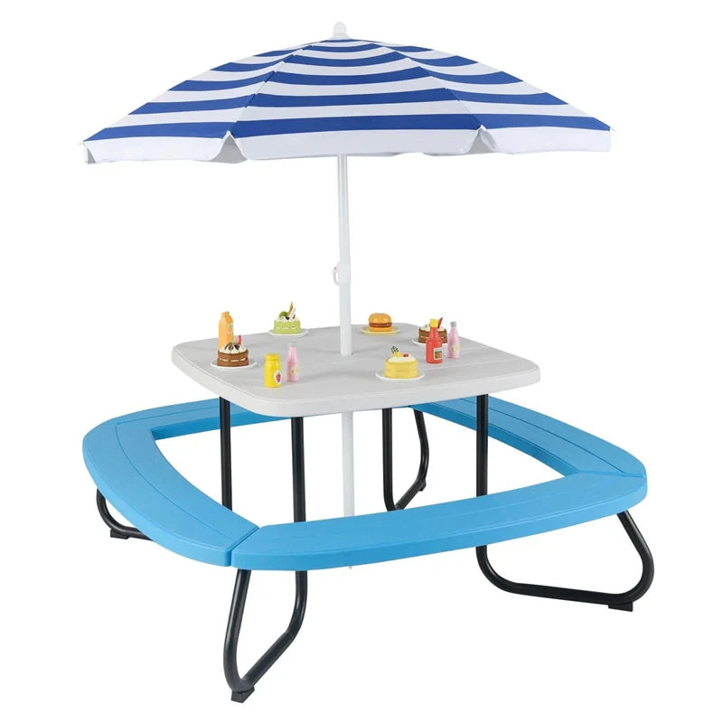 8-Person Kids Picnic Table Bench Set with Removable & Foldable Umbrella - Product image 13