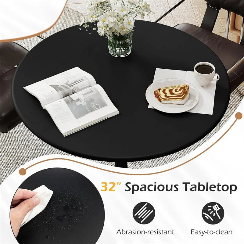 Modern 5-Piece Round Dining Table Set for 4, 32" Kitchen Table with 4 Chairs & Solid Wood Legs - Product image 18