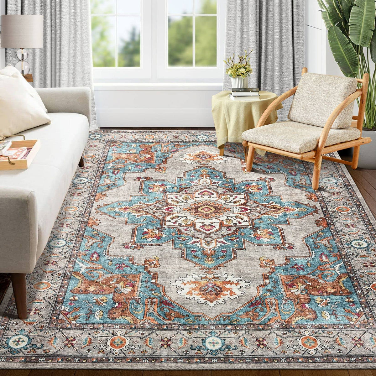 Oriannal Area Rug Living Room Rugs 5x7 Washable Large Carpet Boho Non-Slip Area Rugs for Dining Room - Product image 1