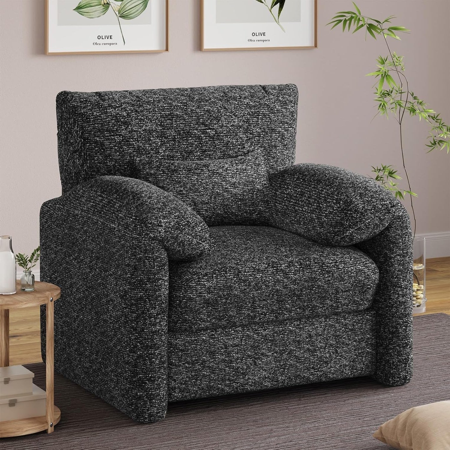 AECOJOY Oversized Armchair, Chenille Mid Century Accent Chair, Comfy Upholstered Single Sofa - Product image 17