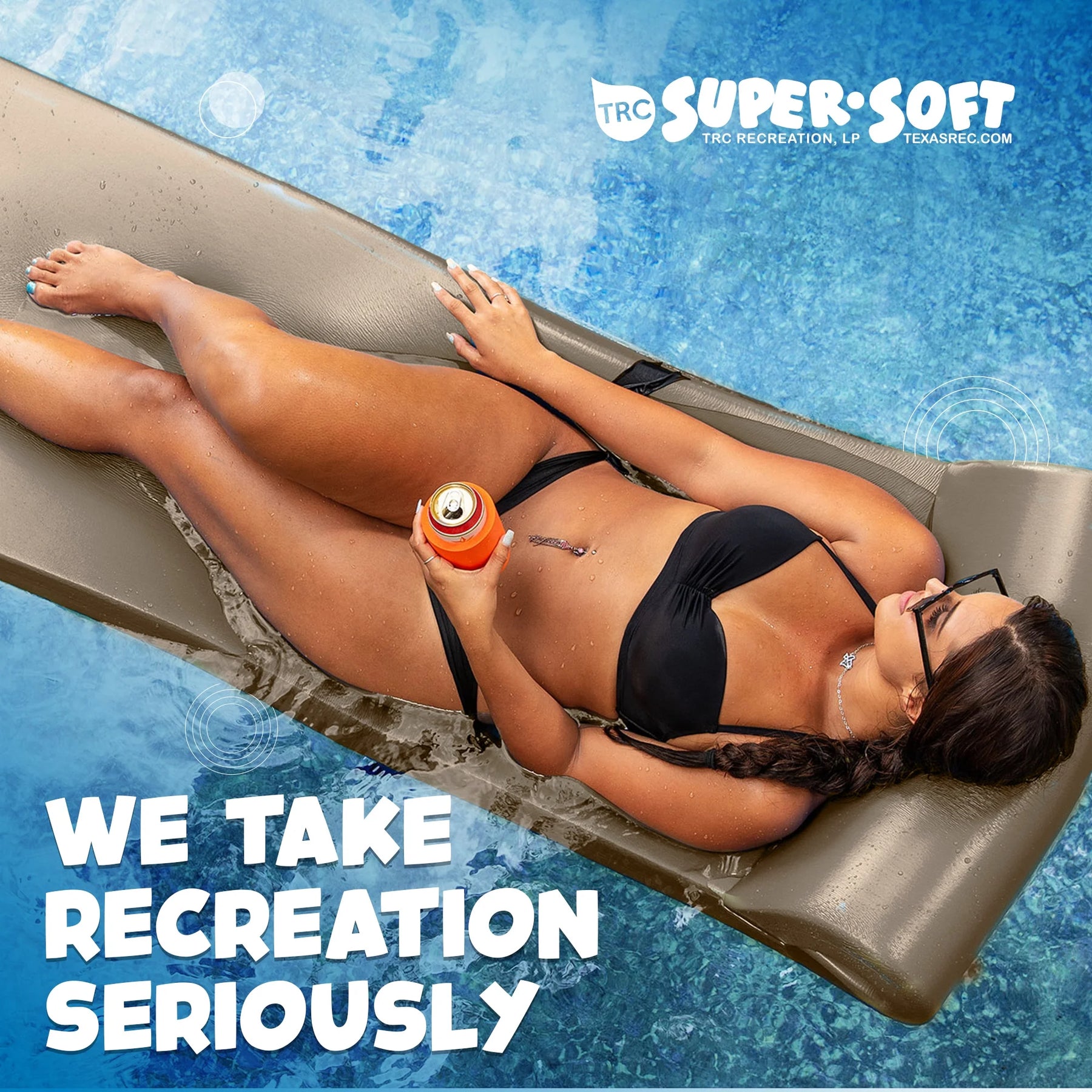 TRC Recreation Sunsation 1.75" Thick Foam Swimming Pool Lounge Float, Navy - Product image 27