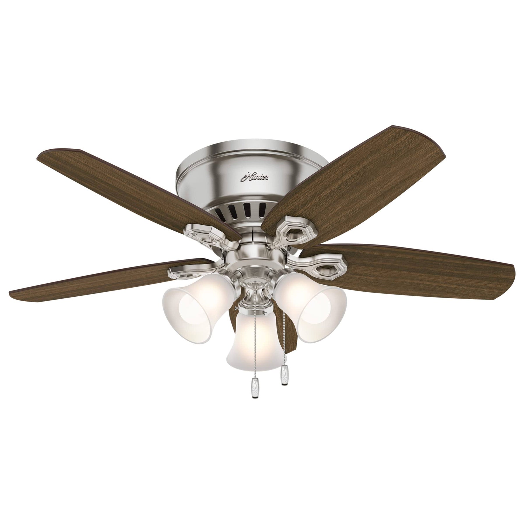 Hunter Builder Low Profile 42" Ceiling Fan with Light - Brushed Nickel - Product image 1
