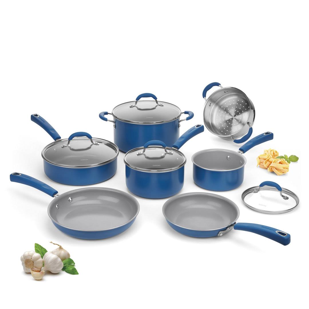 Cuisinart Ceramica XT 11 Piece Non Stick Cookware Set Ocean Blue - Product image 1