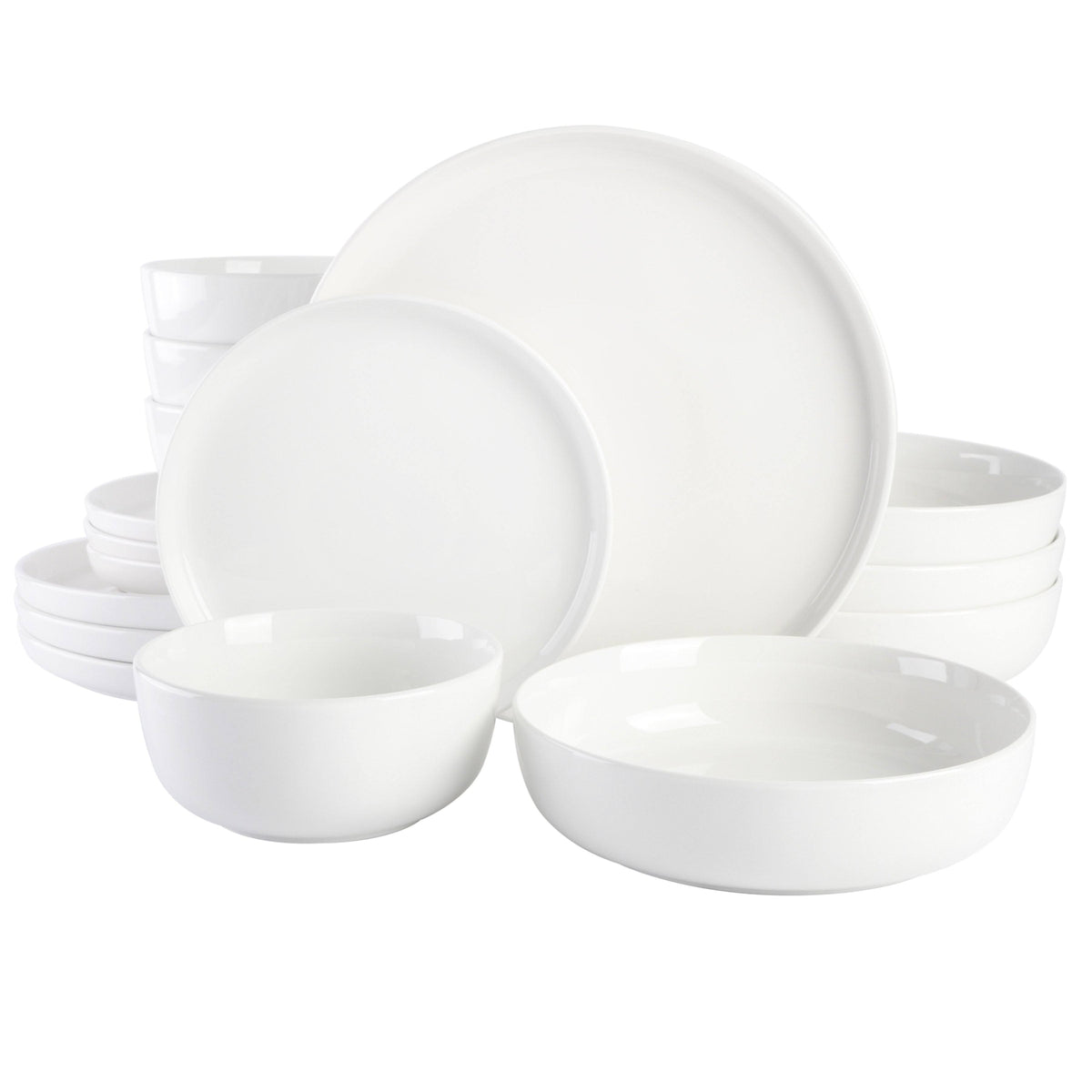 Gibson Home Oslo Porcelain Dinnerware Set Service for 4 (16pcs) White - Product image 1