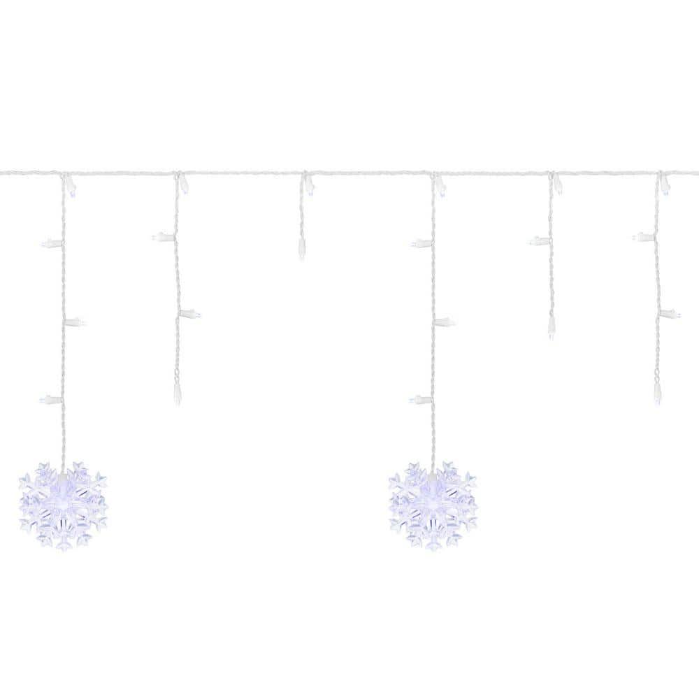 Home Accents Holiday 70-Light LED White Dome with Snowflakes Icicle Light Set - Product image 1