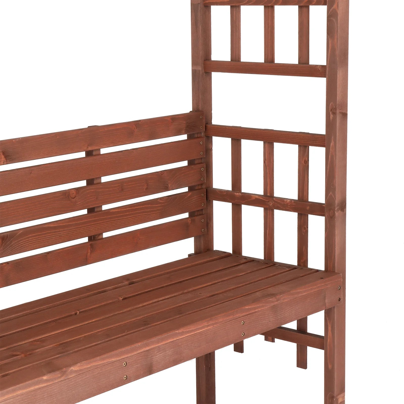 6.8FT Wooden Arch with Bench for 2 People, Garden Arbor Trellis for Climbing Plant - Product image 5