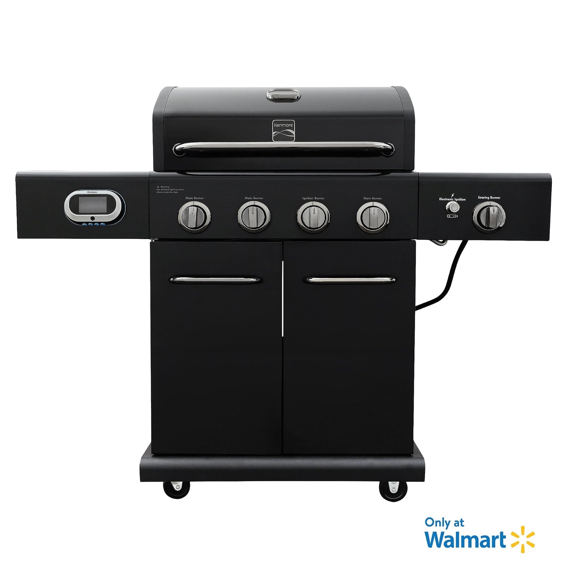 4-Burner Smart Gas Grill with Side Searing Burner. Black with Chrome Accents - Product image 1