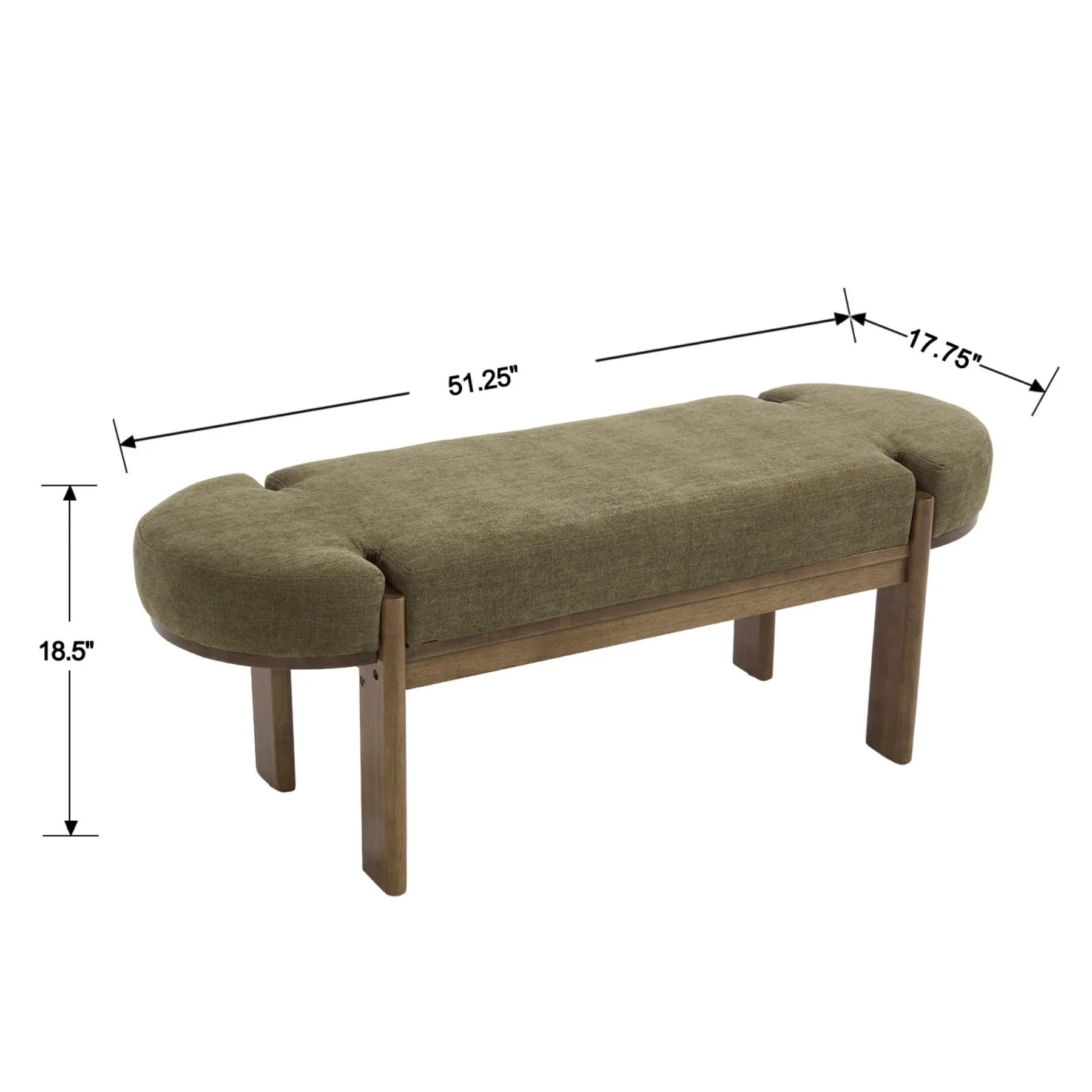 Dayalane 51" Modern Upholstered Bedroom Bench, Linen End of Bed Bench with Wooden Legs for Living Room - Product image 27