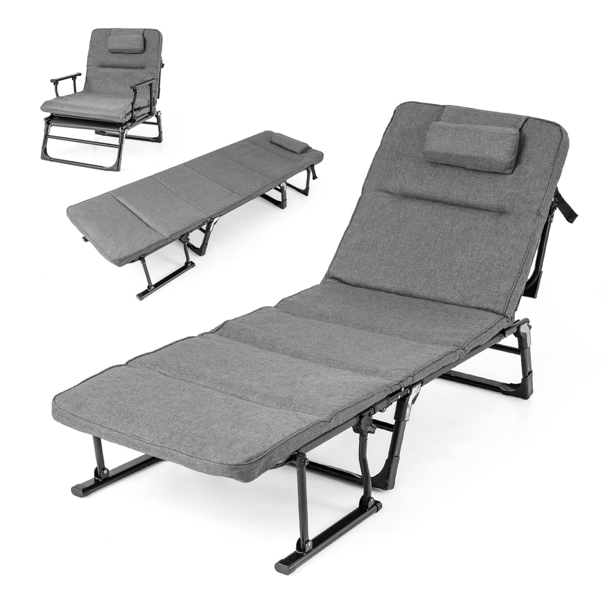 Tangkula 3 in 1 Convertible Lounge Chair Outdoor with Cushion - Product image 1
