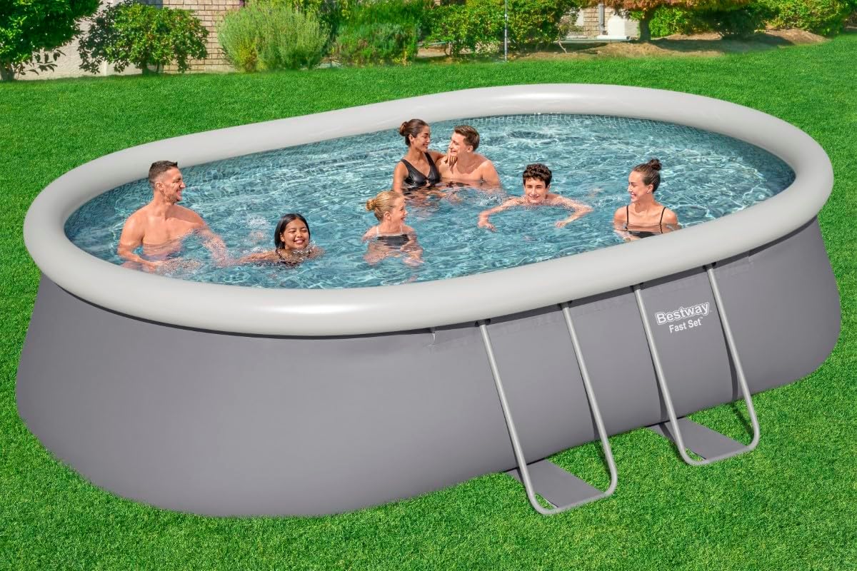 Fast Set Oval Freestanding Pool 549 x 366 x 122 cm with Filtration