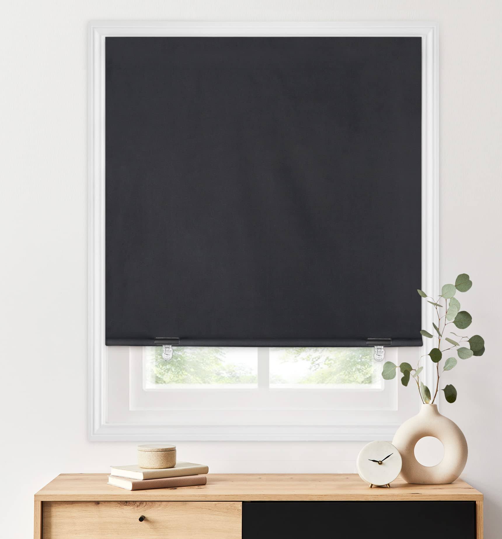 LazBlinds 100% Blackout Roller Shades, No Tools No Drill Cordless Blinds for Windows - Product image 1