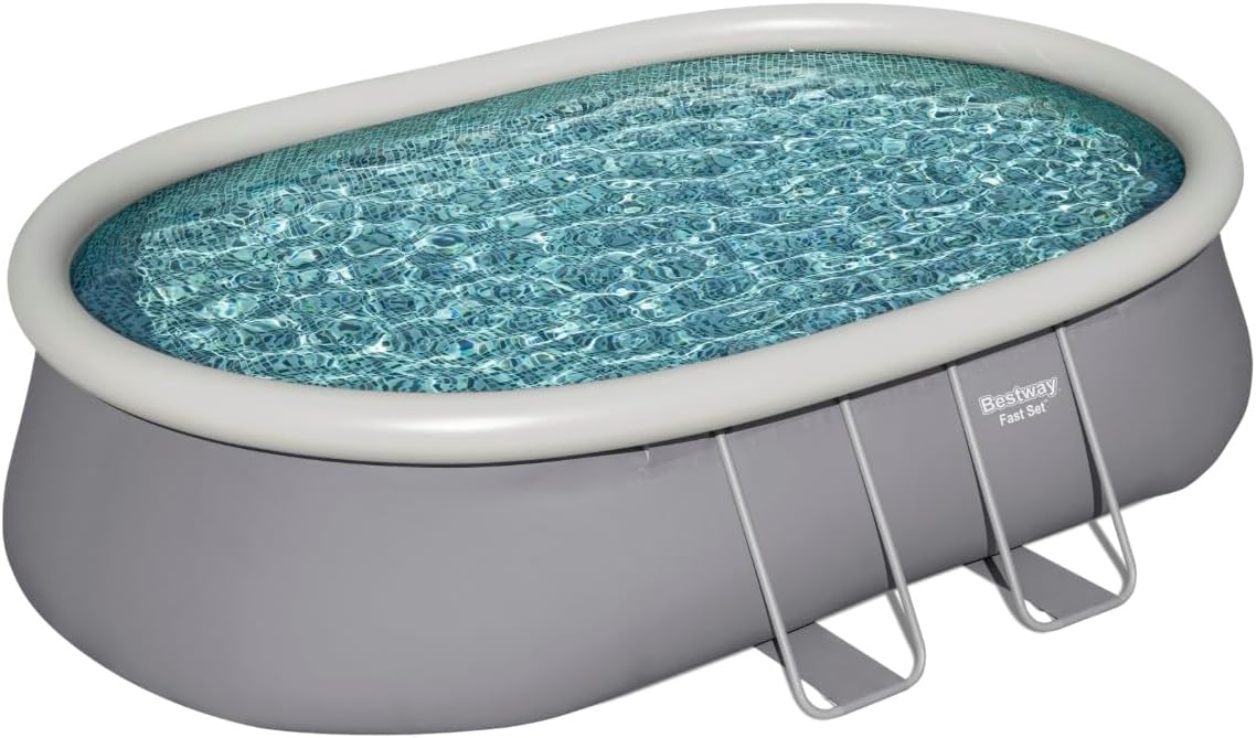 Fast Set Oval Freestanding Pool 549 x 366 x 122 cm with Filtration
