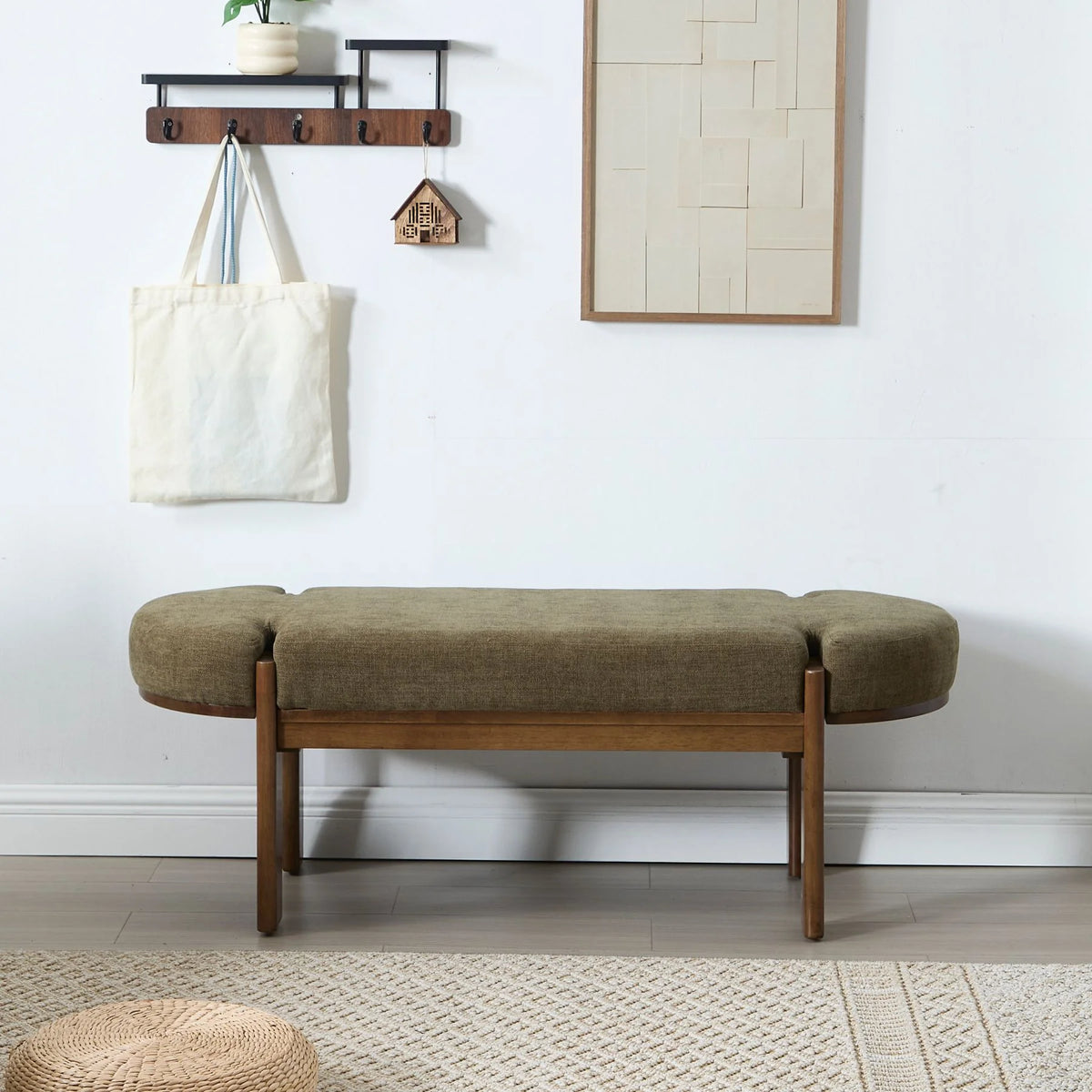 Dayalane 51" Modern Upholstered Bedroom Bench, Linen End of Bed Bench with Wooden Legs for Living Room - Product image 25