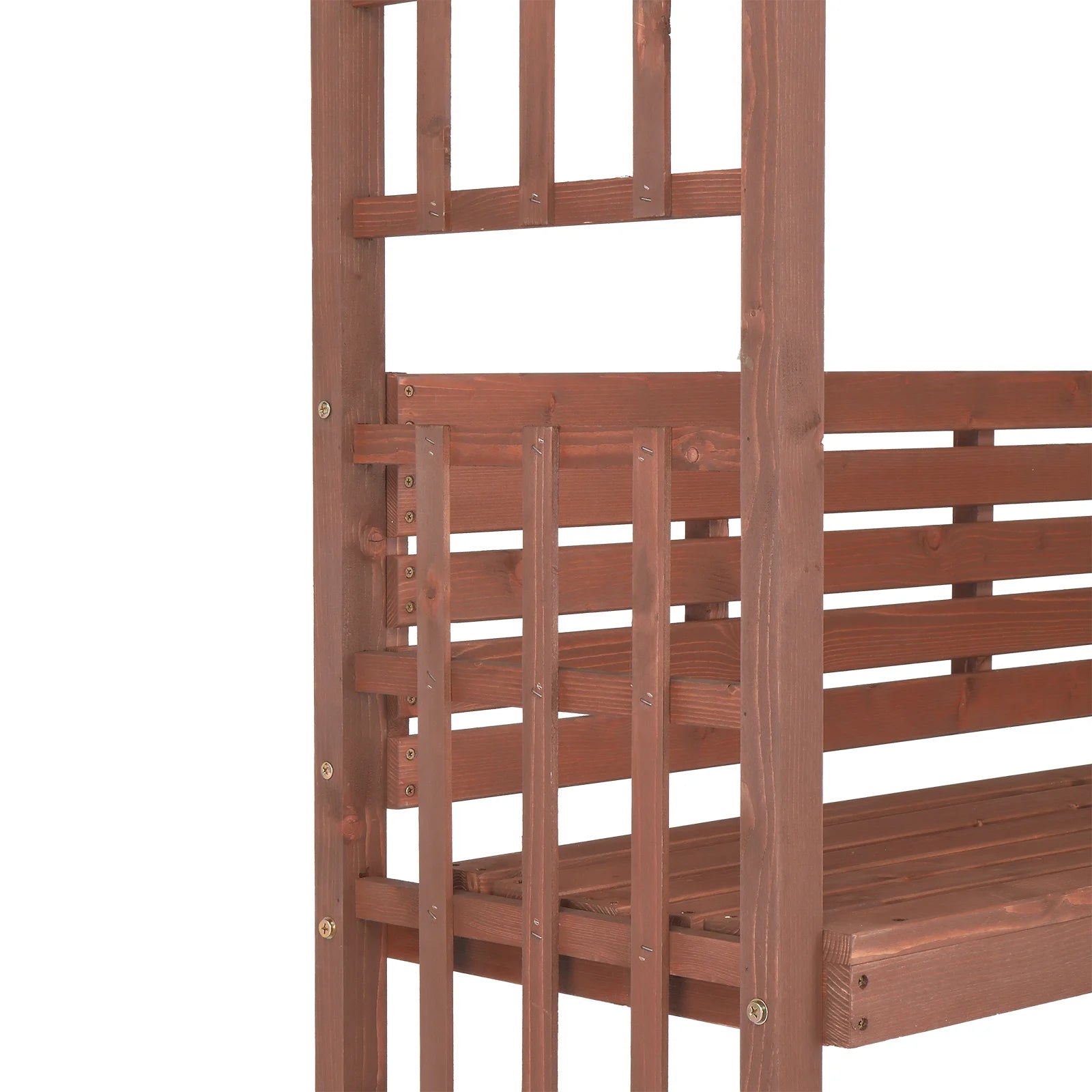 6.8FT Wooden Arch with Bench for 2 People, Garden Arbor Trellis for Climbing Plant - Product image 8