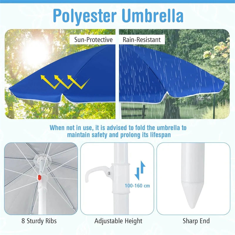 8-Person Kids Picnic Table Bench Set with Removable & Foldable Umbrella - Product image 7