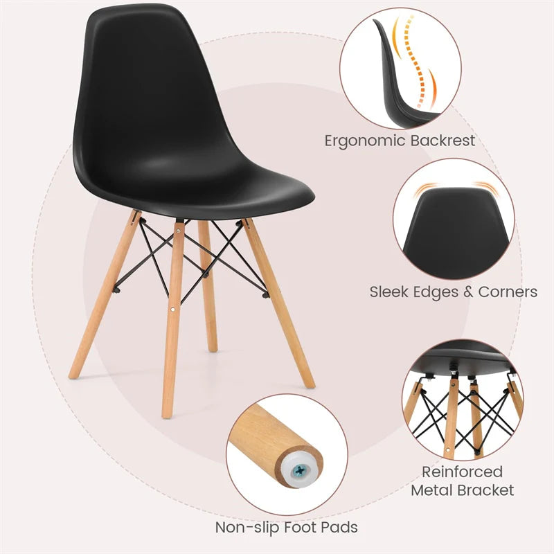 Modern 5-Piece Round Dining Table Set for 4, 32" Kitchen Table with 4 Chairs & Solid Wood Legs - Product image 4