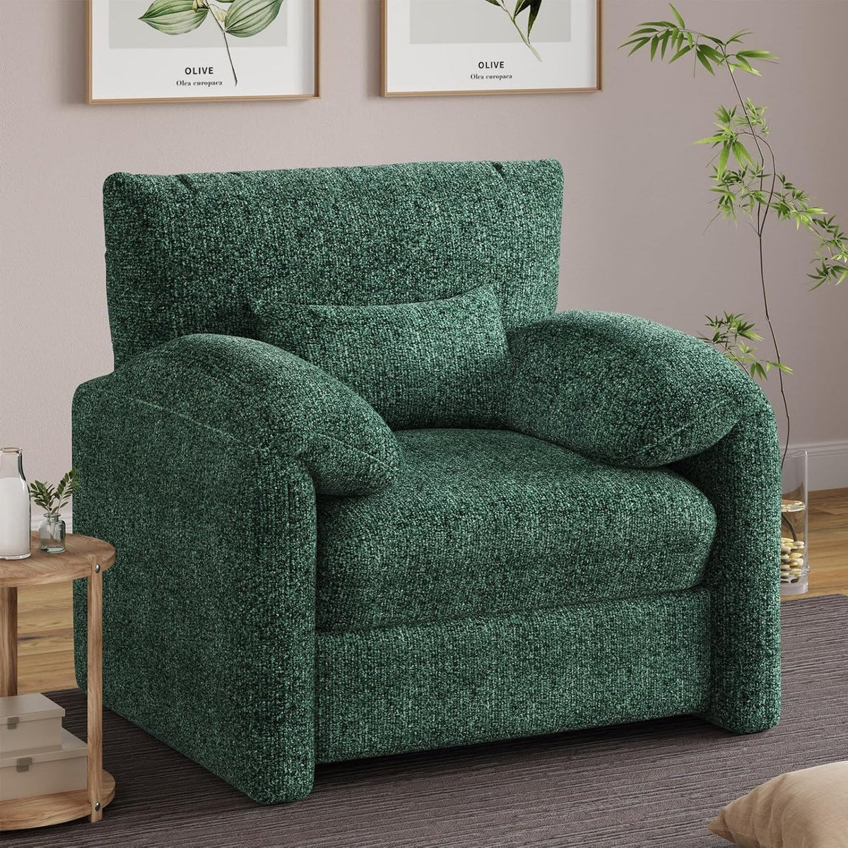 AECOJOY Oversized Armchair, Chenille Mid Century Accent Chair, Comfy Upholstered Single Sofa - Product image 18