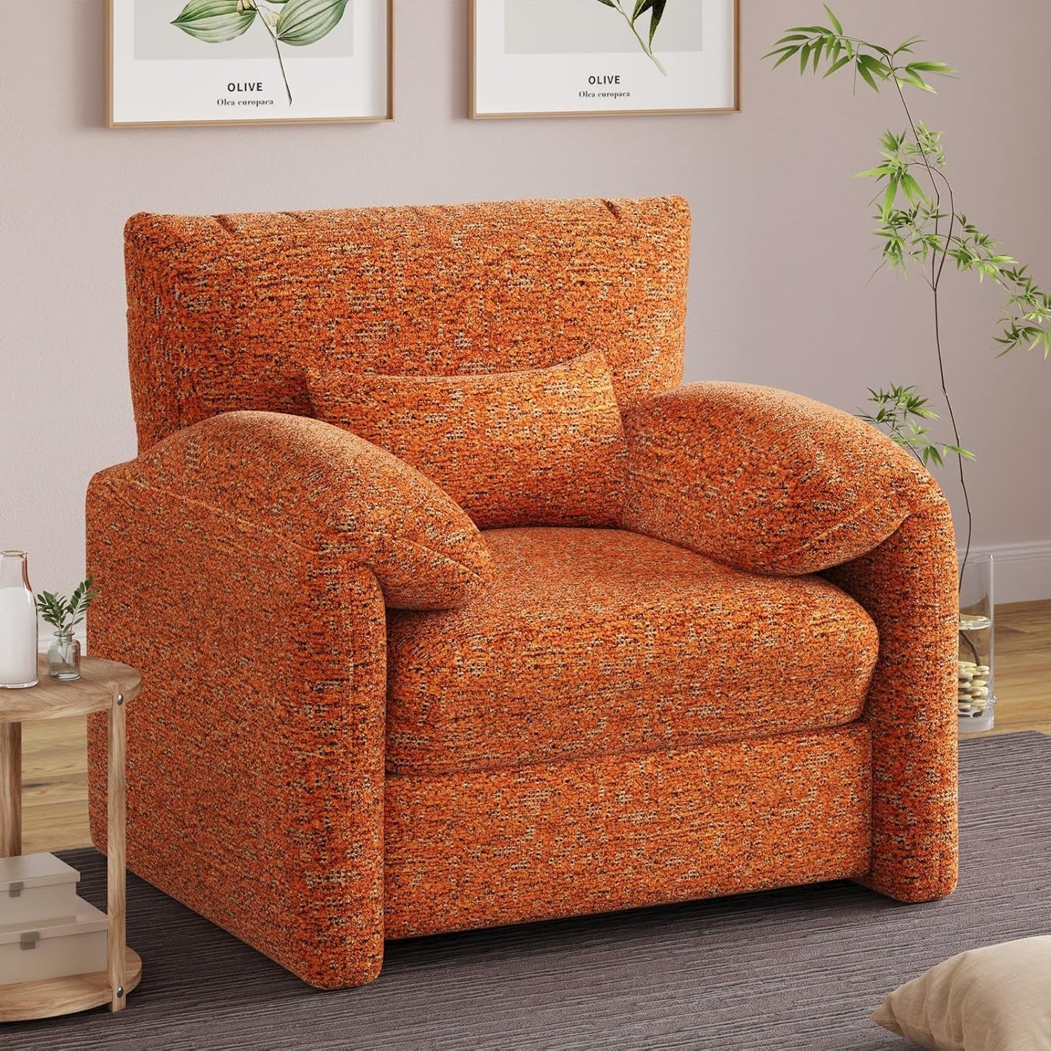 AECOJOY Oversized Armchair, Chenille Mid Century Accent Chair, Comfy Upholstered Single Sofa - Product image 19