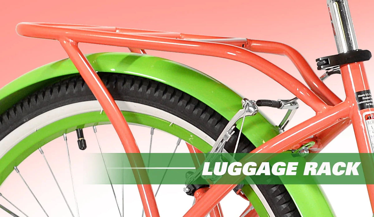 Margaritaville 24" Island Life Multi Speed Girl'S Bike, Coral/Green