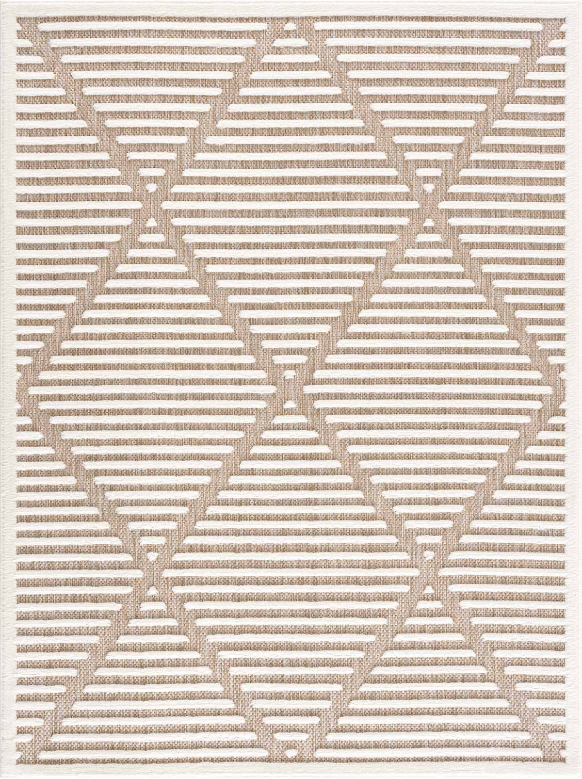 Hauteloom Anah Living Room, Bedroom Patio Outdoor Area Rug - Beige, White, Brown - 5'3 inch x 7', Size - Product image 1