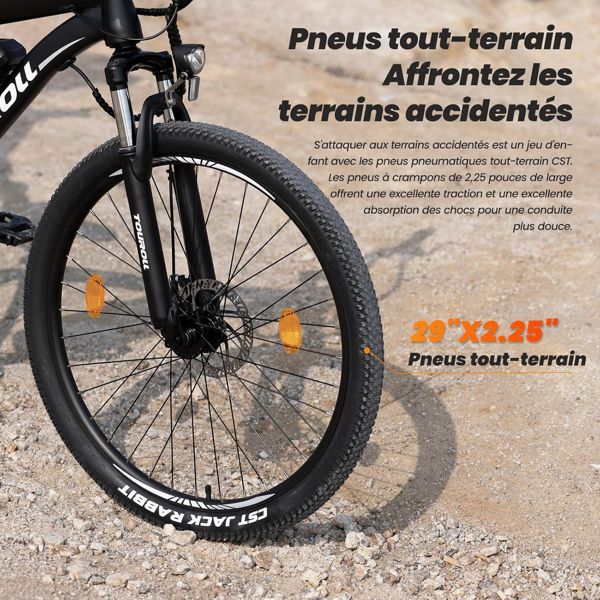 Touroll U1 Electric Bike, 26"/29" Electric Mountain Bike for Adults, 250 W Electric Mountain Bike, 13AH Removable Battery, Range 65 km, 21 Speed ​​E-Bike