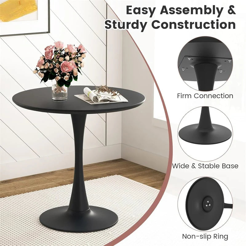 Modern 5-Piece Round Dining Table Set for 4, 32" Kitchen Table with 4 Chairs & Solid Wood Legs - Product image 16
