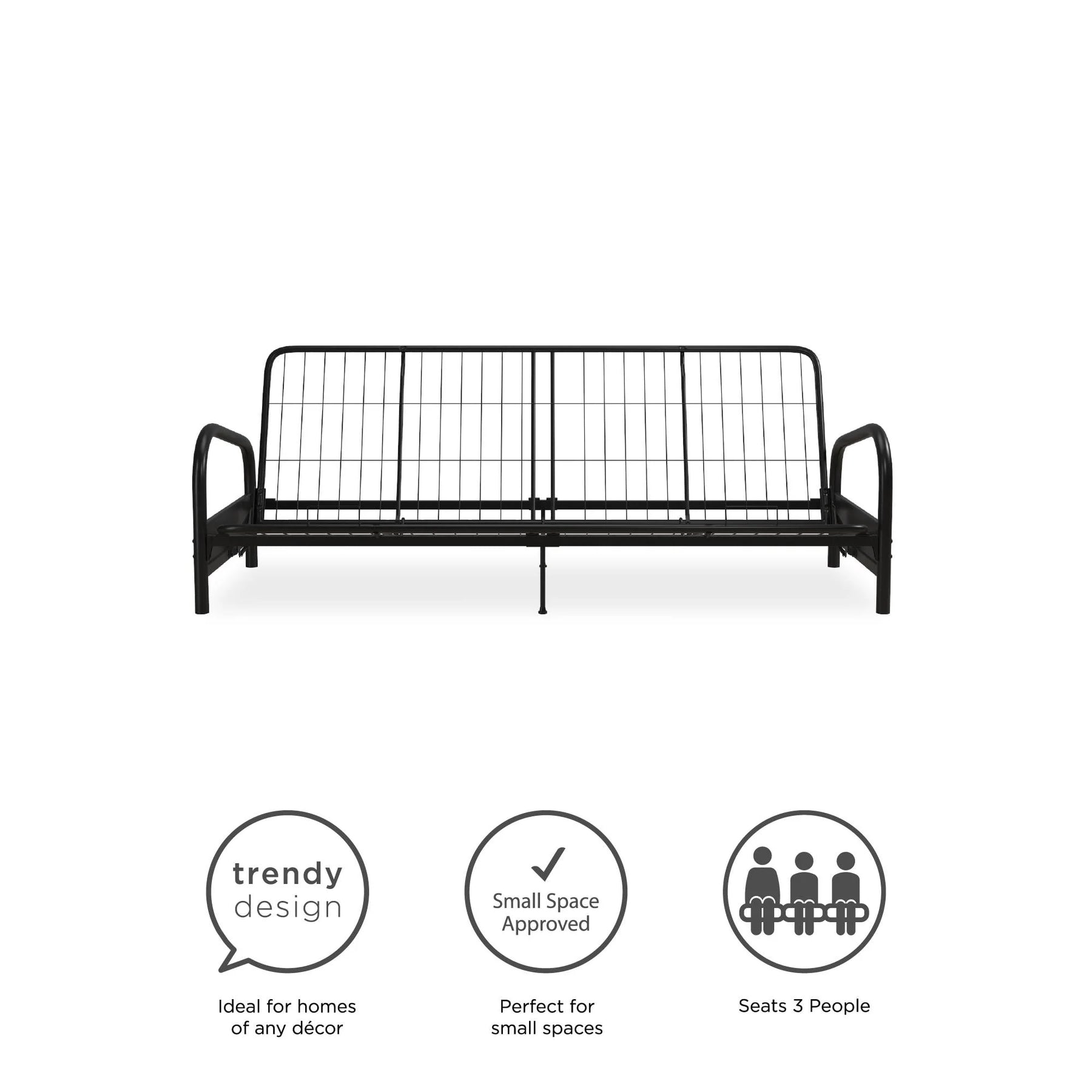 DHP Vermont Metal Futon Frame, Black - Product image 17