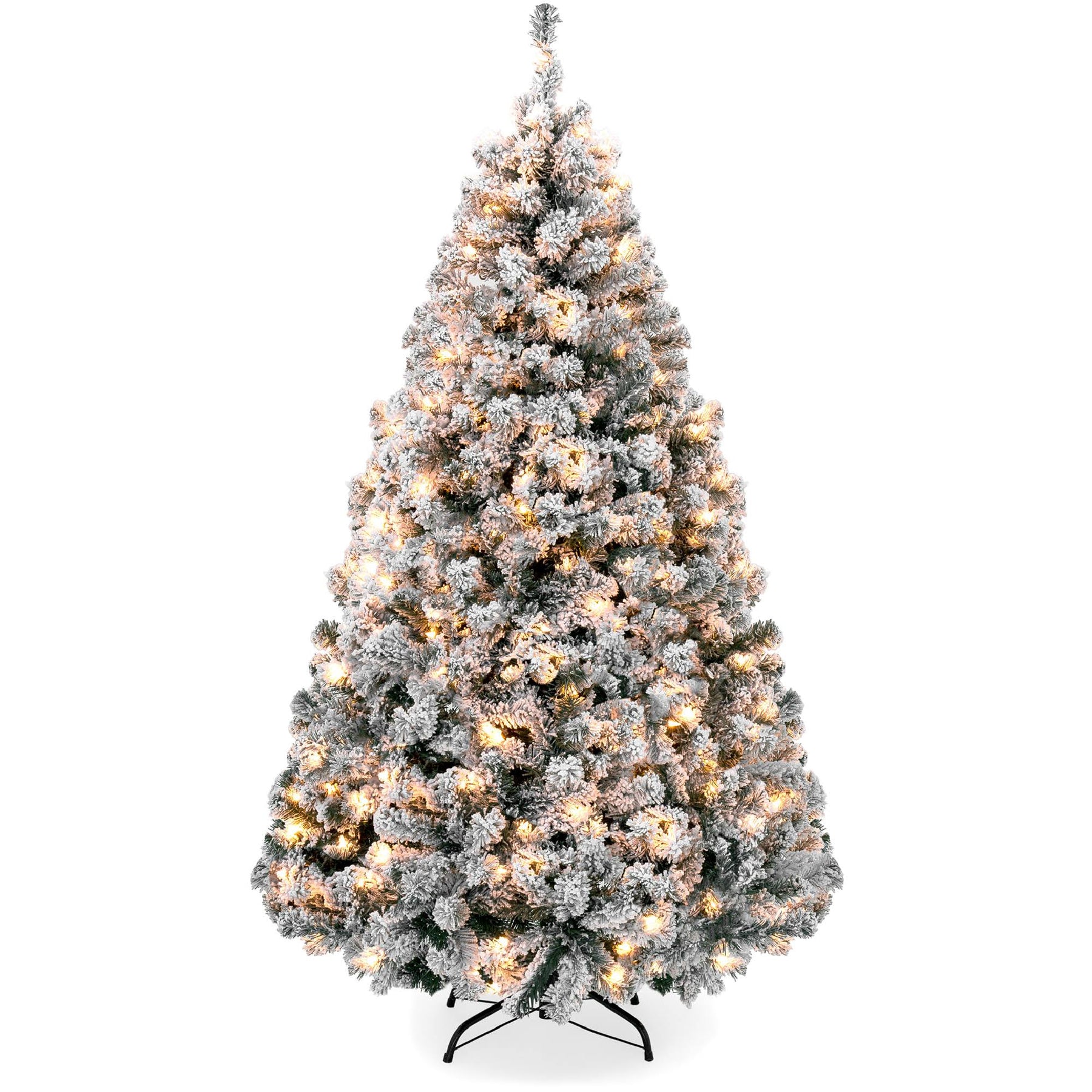 Best Choice Products 7.5ft Pre-Lit Snow Flocked Artificial Christmas Pine Tree Holiday Decor w/ 550 Warm - Product image 1