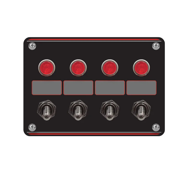 Longacre 4 Accessory Switch Panel with 4 Pilot Lights